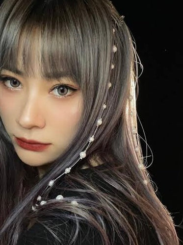 Tira/extensión con perlitas/piedritas para adornar el cabello