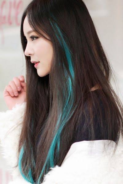 Extensión de fantasía/mechon sensación suave de cabello de colores (al azar)
