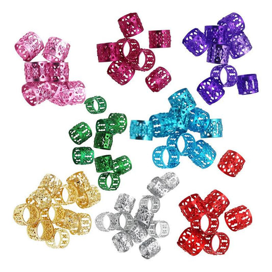Paquete de anillos para el cabello/filigree tube hair jewelry (colores al azar) PEQUEÑOS